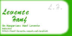 levente hanf business card
